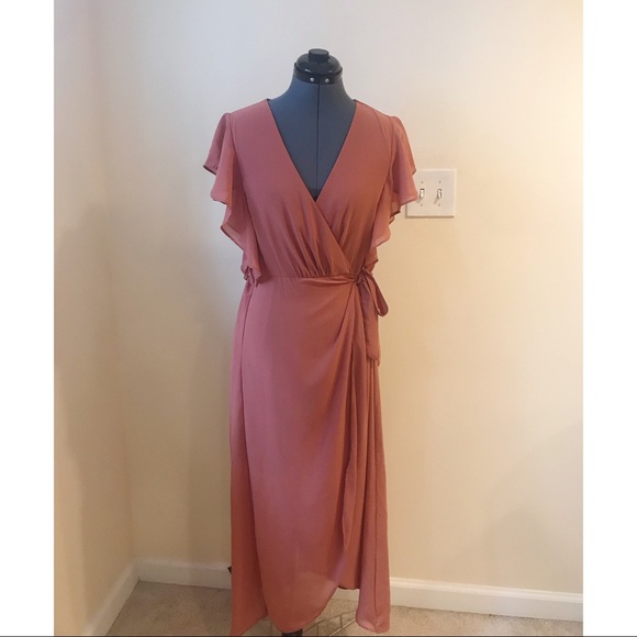 WRAP DRESS WITH RUFFLE SLEEVE SISTERHOOD OF THE ROSE main image 1